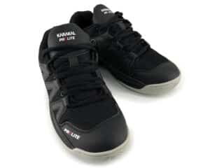 Karakal ProLite Black court shoes – lightweight indoor shoe offering comfort, breathability, and grip, available at CGSquash.