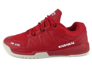 Karakal ProLite Red court shoes – lightweight indoor shoe offering comfort, breathability, and grip, available at CGSquash.