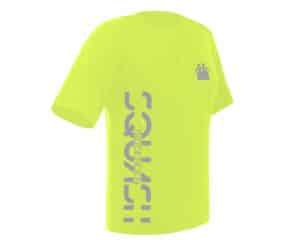 Biddenden Squash Club branded T-shirt in lime green featuring club logo – official club kit available to members.