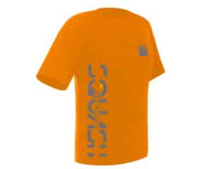 Biddenden Squash Club branded T-shirt in orange featuring club logo – official club kit available to members.